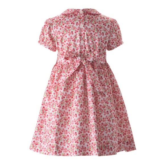 Rachel Riley Forget Me Not Smocked Dress Pink Floral Girls Party Dress Sz 5 $165 - Picture 2 of 9